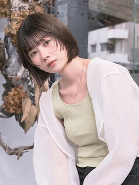 エムスラッシュ センター南(M.SLASH) レイヤーカット/アッシュオリーブ/伸ばしかけ/小顔/センター南