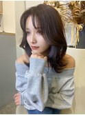 韓国風/小顔/前髪/くびれ巻き/オルチャン/レイヤー