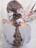 編み下ろしアレンジ♪ドライフラワーもオススメ