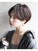 大人可愛い20代30代40代黒髪前下がりショートボブ丸みショート◎
