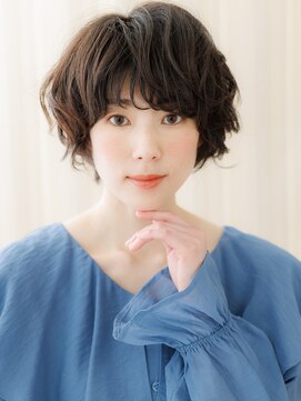 カバーヘア ブリス 川口(COVER HAIR bliss) グレージュ抜け感ウェーブパーマフェザーショートZ川口30代40代