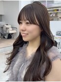 ◎小顔顔まわりレイヤー暗めカラーロングミディアム似合わせ前髪