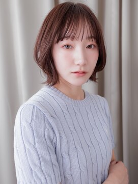 カバーヘア イヴ 戸頭店(COVER HAIR EVE) くびれボブ/外ハネボブ/ピンクブラウン/透明感/艶カラー/20代e