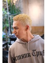 アップセット(UP SET)&nbsp;ブリーチ、金髪坊主、坊主パーマ、パンクヘア、茨木、大阪