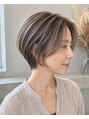 ウィールール 白石店(WE RULE)&nbsp;    小顔ショートで透明感のある白髪ぼかしを