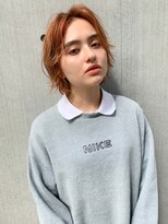 ヘアサロンエムフィス 池袋東口(HAIR SALON M Fe's)&nbsp;前髪軽め小顔レイヤーボブ☆アプリコットオレンジ