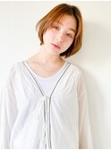 ボブショート×前髪なしショート×オレンジベージュ【髪質改善】