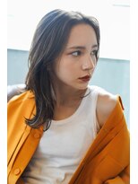 マセナ(Masena)&nbsp;センターパートボブルフ×ブルージュカラー