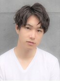 爽やかセンターパートかき上げツーブロックショートサマーカット