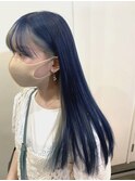 #ネイビー#ダークアッシュ#ブルーアッシュ#インナーカラー