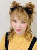 人気ヘア【ゆるっとお団子ツイン】