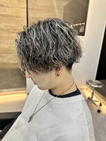 メンズ ラピス 横浜店(Men’sLapis) ホワイトメッシュ×波巻きパーマ