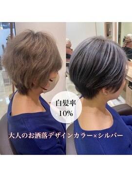 アッシュ 下丸子店(Ash) 脱白髪染めで作るシルバーベージュ