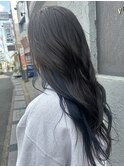 グレージュ×インナーブルー 担当:ばば /ブルベ/ブルージュ/黒髪