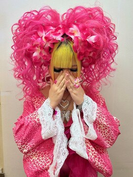 『爆裂ツインテール盛り髪＋可愛いミニ浴衣着付け』( *´艸｀)