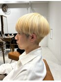 メンズマッシュブリーチカラーブロンドカラーハイライトカラー