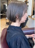 白髪ぼかし×アッシュグレー