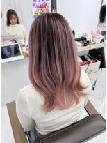 ハピネス 梅田茶屋町店(HAPPINESS)&nbsp;韓国カラー　バレイヤージュ　ピンク　ベージュ