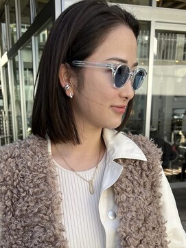 アミー 駒澤(Ammy komazawa) #切りっぱなしボブ #前下りボブ #顔周りレイヤー #小顔カット