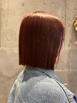 ブリッツバイレボ 船橋(BLITZ by REVO) オレンジブラウンカラー/ブリーチなしダブルカラー/大人ボブ