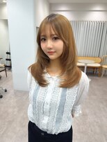 モク 立川(moc)&nbsp;韓国風レイヤーカットブリーチダブルカラー前髪