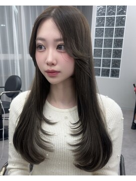 リッカ(LICCA) (licca内堀)レイヤーカット/くびれヘア/オリーブカラー