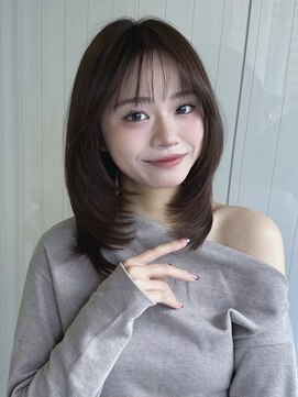 ◎小顔ヘア　レイヤーカットワンホンヘア韓国ヘア