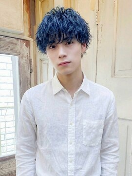 好印象ブルーブラック×メンズショート