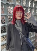 ロングレイヤー ワインレッド