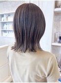 福山市美容室Caary夏カラー透明感パープルミディアムヘア