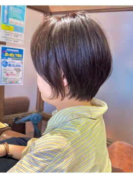 ハピネス クローバー 学園前店(Happiness CLOVER) 大人ショートボブ×髪質改善×白髪ぼかし75ナチュラルショート