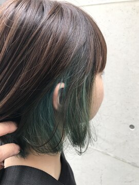 リット 立川(rit.) インナーカラー☆グリーン♪