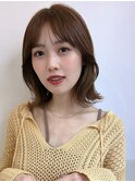 大人可愛い20代30代40代韓国風くびれボブ×ショコラベージュ