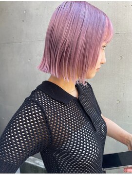 エミス バイ メルト 吉祥寺(emis by melt) 【堀惠】切りっぱなしボブラベンダーピンク吉祥寺ブリーチカラー