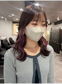 インナーカラーケアブリーチイヤリングカラーハイライトレイヤー
