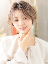 ボブマッシュショートくせ毛風センターパートc4大宮