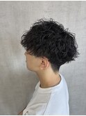 ツイストスパイラル　刈り上げショート　波打ちパーマ　パンク