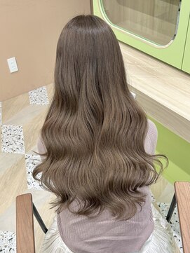 イオエ 西梅田(ioe) ブリーチなしカラー/髪質改善/ミルクティーベージュ/小顔ヘア