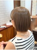 ベージュブラウン ワンレン
