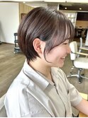 ショートヘア　丸みショート　シースルーバング　奈良　田村梨乃