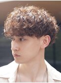 原宿ツイストスパイラルパーマメンズカットセンターパート30代◆