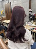 ブリーチなしボルドーカラー