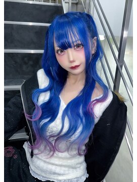 カプセル シンジュク(CAPSULE) ☆ CAPSULE☆ブルー＆エンドカラーパープルシールエクステ60枚
