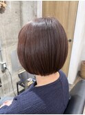 ツヤ髪スタイルブルージュマッシュウルフイヤリングカラー