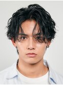 渋谷メンズパーマシャドウパーマルーズパーマセンターパートヘア