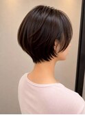 大人可愛い丸みショート/小顔/暗髪/ツヤ髪【長津田/髪質改善】