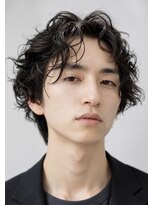 ゼンコー アオヤマ(ZENKO Aoyama)&nbsp;センターパート×ラフウェーブ【メンズパーマ表参道渋谷原宿】