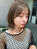 リークフー(Ree cu fuu)&nbsp;レイヤーカットレイヤーボブオリーブベージュ夏カラーブリーチ無
