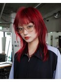 【GEEKS渋谷】ロングウルフカット/顔周りレイヤー/秋カラー/小顔