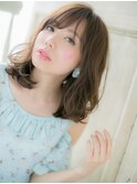 *mod's姪浜*ペールカラー抜け感小顔ランダムパーマ外ハネボブe